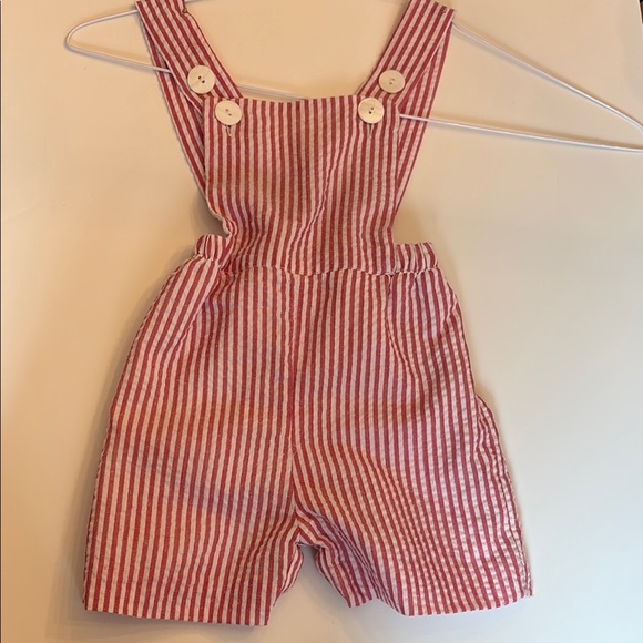 Eliza James Pink Striped 9M Overalls - Picture 1 of 3